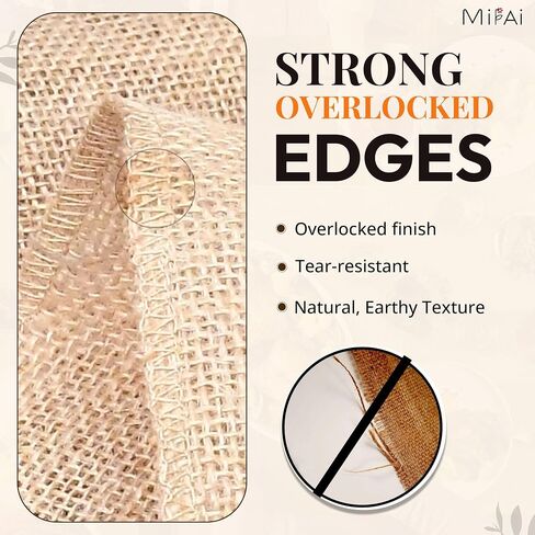Burlap roll 12in x 10 Yards-Cut to Your Length Burlap Table Runners -50 Yarns/10cm Density-Ecofriendly- Reusable- Perfect for Crafts, Décor, Gift Wrapping, Events, DIY and Gardening Projects in Saudi Arabia