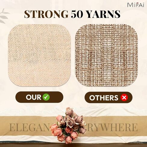 Burlap roll 12in x 10 Yards-Cut to Your Length Burlap Table Runners -50 Yarns/10cm Density-Ecofriendly- Reusable- Perfect for Crafts, Décor, Gift Wrapping, Events, DIY and Gardening Projects in Saudi Arabia