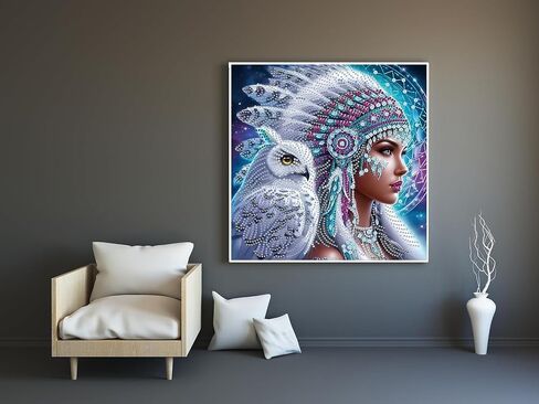 5D Diamond Art Kits for Adults Beginners Wolf，DIY Full Round Drill Diamond Painting Kits, Paint by Diamonds Dots Gem Art Crystal Easy，Home Wall Decor 13.78X13.78 Inch in Saudi Arabia