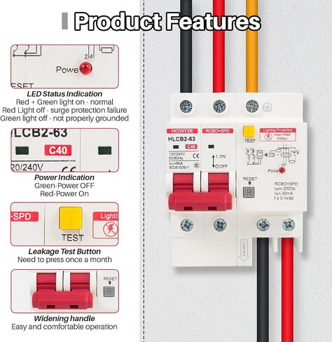 قاطع دائرة 120V-240V مع حماية تسرب ، 40 أمبير RCBO و RUSTERGER BRUSTERS in Kuwait