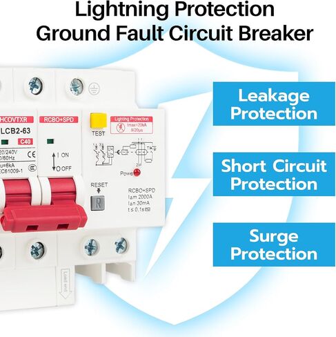 قاطع دائرة 120V-240V مع حماية تسرب ، 40 أمبير RCBO و RUSTERGER BRUSTERS in Kuwait