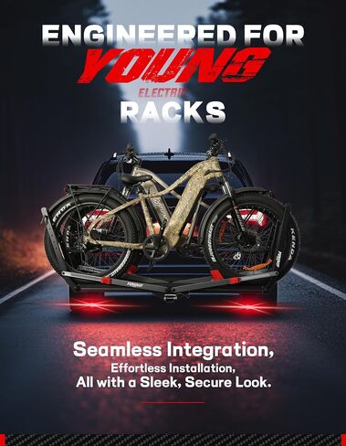 رف الدراجات الكهربائية الشابة الشابة للسيارات سيارات الدفع الرباعي RV ، 2 منصة Hitch Hitch Bike مع منحدر ، تناسب الإطارات الدهنية حتى 5 "، حاملة Ebike قابلة للطي لجرت Hitch 2" ، خالية من الخدش ، تثبيت سريع سريع in Kuwait