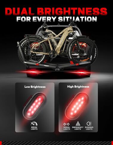 رف الدراجات الكهربائية الشابة الشابة للسيارات سيارات الدفع الرباعي RV ، 2 منصة Hitch Hitch Bike مع منحدر ، تناسب الإطارات الدهنية حتى 5 "، حاملة Ebike قابلة للطي لجرت Hitch 2" ، خالية من الخدش ، تثبيت سريع سريع in Kuwait