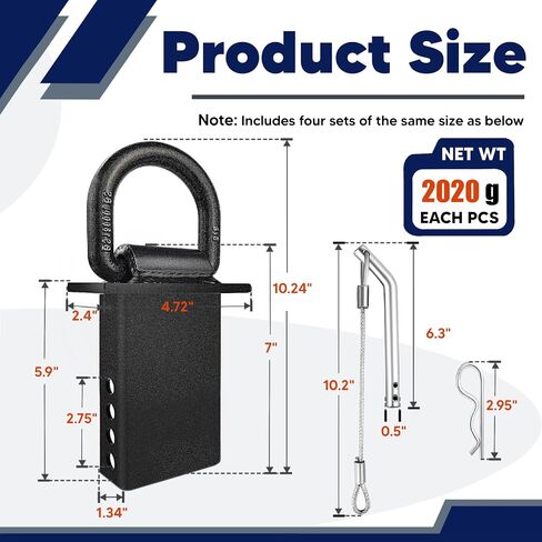 حلقات الجيب D حلقات 4pcs 18000 رطل DISTRIME D-RING Ring Bocket DOCK لأسفل لمقطورات المرافق والمخطوطات المسطحة مع دبوس عقبة ، وربطة عنق القابلة للإزالة لأسفل لشاحنات الشحن المسطحة ، والأسود in Saudi Arabia