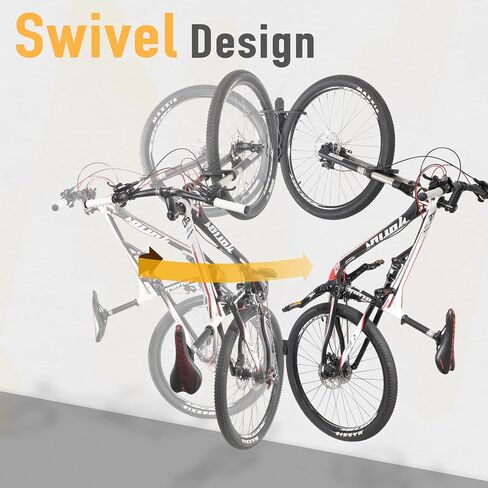 BikeHand Swivel Bicycle Wall Hanger - Vertical Hook Wall Mount Holder - Indoor Garage Storage Bicycle Rack for MTB & Road Bikes - Max. Tire Width 2.3" in Saudi Arabia