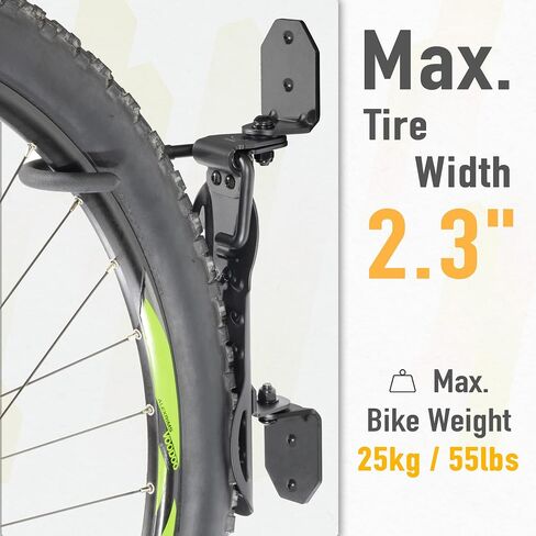 BikeHand Swivel Bicycle Wall Hanger - Vertical Hook Wall Mount Holder - Indoor Garage Storage Bicycle Rack for MTB & Road Bikes - Max. Tire Width 2.3" in Saudi Arabia