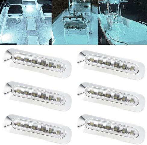 LED Boat Navigation Lights, Deck Transom Cockpit Lighting,Waterproof Boat Marine LED Lights,for Fishing, Kayak,Pontoon,Yacht, 6Pcs(12V 24V) (red) in Kuwait