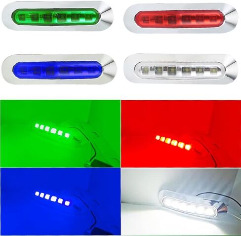 LED Boat Navigation Lights, Deck Transom Cockpit Lighting,Waterproof Boat Marine LED Lights,for Fishing, Kayak,Pontoon,Yacht, 6Pcs(12V 24V) (red) in Kuwait