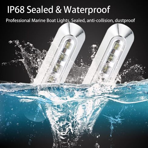 LED Boat Navigation Lights, Deck Transom Cockpit Lighting,Waterproof Boat Marine LED Lights,for Fishing, Kayak,Pontoon,Yacht, 6Pcs(12V 24V) (red) in Kuwait