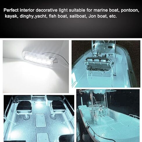 LED Boat Navigation Lights, Deck Transom Cockpit Lighting,Waterproof Boat Marine LED Lights,for Fishing, Kayak,Pontoon,Yacht, 6Pcs(12V 24V) (red) in Kuwait