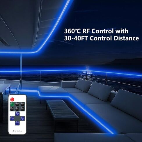 مصابيح القوارب LED مقاومة للماء 33 قدمًا ، 12 فولت IP67 مصابيح الشريط البحرية البيضاء ، ضوء القوارب الداخلية الخارجية مع عن بعد وتطبيق ، ضوء القوارب العليا مع كابل التمديد لصيد الأسماك ، RV ، باس ، اليخوت ، سطح السفينة in Kuwait