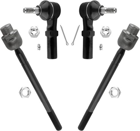 4Pcs Front Inner Outer Tie Rods End Left Right Kit Fit For Chrysler Aspen 2007 2008 2009, For Dodge Durango 2004 2005 2006 2007 2008 2009 (15mm Thread Tie Rods) Replace# ES800321 EV800398 in Saudi Arabia