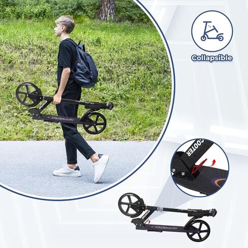 Nattork Scooter for Kids 8-12 ، المراهقين والبالغين-قابلة للطي قابلة للطي قابلة للطي مع عجلات كبيرة قوية لركوب سلس ، وتعليق خفيف ، ومضاد للفرش ، وسكوتر للبنين والبنات. in Kuwait