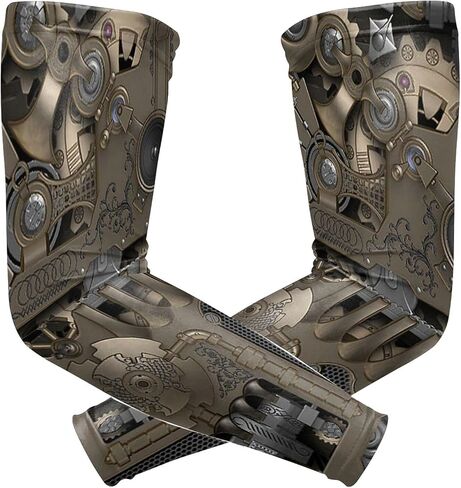 تروس Steampunk الميكانيكية الأكمام للرجال للنساء في الهواء الطلق الحماية من الحماية من أشعة الشمس واقي ، أبيض ، وحجم واحد in Saudi Arabia