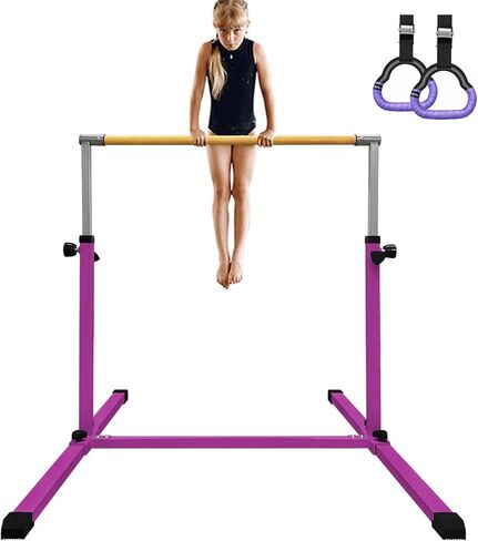 XDEMODA The Latest Model Gymnastics Bar for Kids Ages 3-15 for Home, Anti-Slip, Easy to Assemble, 35" to 55" Adjustable Height Gymnastic Horizontal Bars Equipment in Saudi Arabia