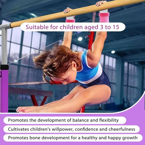 XDEMODA The Latest Model Gymnastics Bar for Kids Ages 3-15 for Home, Anti-Slip, Easy to Assemble, 35" to 55" Adjustable Height Gymnastic Horizontal Bars Equipment in Saudi Arabia