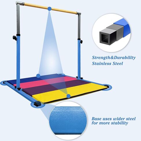 XDEMODA The Latest Model Gymnastics Bar for Kids Ages 3-15 for Home, Anti-Slip, Easy to Assemble, 35" to 55" Adjustable Height Gymnastic Horizontal Bars Equipment in Saudi Arabia