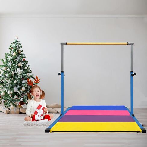 XDEMODA The Latest Model Gymnastics Bar for Kids Ages 3-15 for Home, Anti-Slip, Easy to Assemble, 35" to 55" Adjustable Height Gymnastic Horizontal Bars Equipment in Saudi Arabia