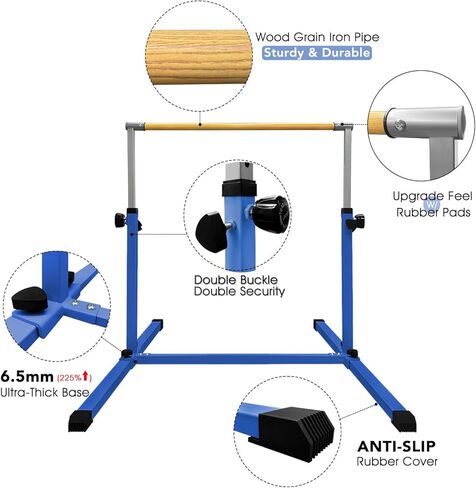 Xdemoda أحدث طراز جمباز بار للأطفال الذين تتراوح أعمارهم بين 3 و 15 عامًا للمنزل ، مضاد للانزلاق ، سهل التجميع ، 35 " in Kuwait