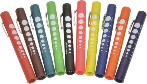 SURGICAL ONLINE Pupil Gauge LED Penlight with Bandage Scissors Matching Set for Doctor, Nurse, EMS, Medical Student, First Responder EMT Trauma Shears + Disposable Penlight - Many Colors (Brown) in Kuwait