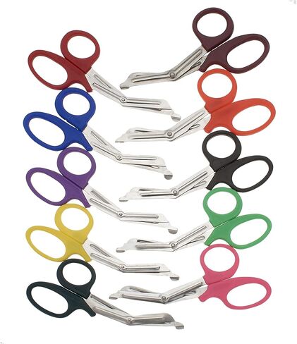 SURGICAL ONLINE Pupil Gauge LED Penlight with Bandage Scissors Matching Set for Doctor, Nurse, EMS, Medical Student, First Responder EMT Trauma Shears + Disposable Penlight - Many Colors (Brown) in Kuwait