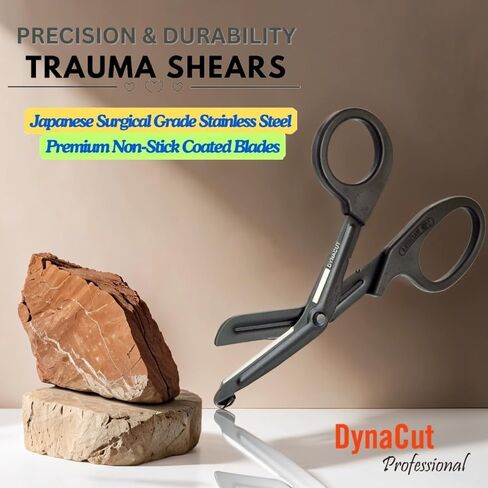 Trauma Shears Medical Scissors 7.5 Inch with Black Non-Stick Fluoride-Coated Blades, Nurse, EMT, First Aid Bandage, Kinesiology, Elastic Therapeutic, Athletic Tape Scissors, Military Tactical Shears in Saudi Arabia