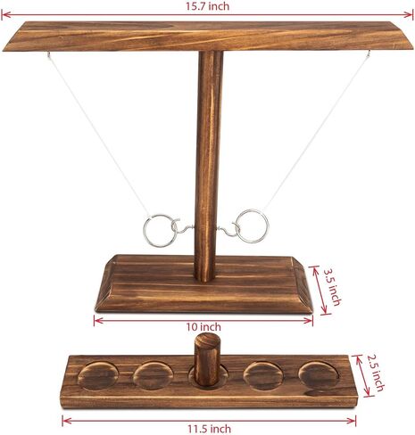 Dreamtoyz Ring Toss Games للبالغين ، وألعاب الفناء ، وديكور الفناء ، والألعاب الداخلية في الهواء الطلق ، و Wooden Hook و Ring Game للبارات ، والمنزل ، والحفلات ، 15.7 "× 13" الحجم الكبير in Saudi Arabia