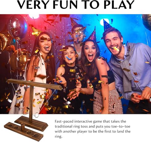 Dreamtoyz Ring Toss Games للبالغين ، وألعاب الفناء ، وديكور الفناء ، والألعاب الداخلية في الهواء الطلق ، و Wooden Hook و Ring Game للبارات ، والمنزل ، والحفلات ، 15.7 "× 13" الحجم الكبير in Saudi Arabia