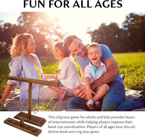Dreamtoyz Ring Toss Games للبالغين ، وألعاب الفناء ، وديكور الفناء ، والألعاب الداخلية في الهواء الطلق ، و Wooden Hook و Ring Game للبارات ، والمنزل ، والحفلات ، 15.7 "× 13" الحجم الكبير in Saudi Arabia