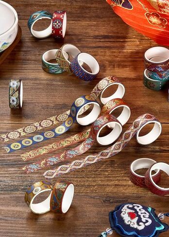 YUBBAEX 20 Rolls Chinoiserie Washi Tape Set Exotic Arts Masking Tape Gold Foil Floral Decorative for DIY Crafts, Bullet Journal Supplies, Planners, Scrapbook, Card/Gift Wrapping (Ancient) in Saudi Arabia