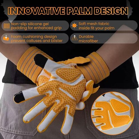قفازات رفع الأثقال مع دعم المعصم - Gymgloves - قبضة نخيل جلدية مضادة للانزلاق - حماية كاملة من النخيل - التنفس - تجريب - معدات لياقة متعددة الاستخدامات للرجال والنساء in Saudi Arabia