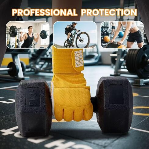 قفازات رفع الأثقال مع دعم المعصم - Gymgloves - قبضة نخيل جلدية مضادة للانزلاق - حماية كاملة من النخيل - التنفس - تجريب - معدات لياقة متعددة الاستخدامات للرجال والنساء in Saudi Arabia