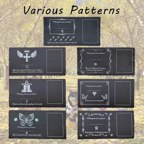 Pet Memorial Stones for Dogs Pet Headstones for Dogs Dog Memorial Stone Pet Grave Markers Dog for Cat Lovers with Stand and Markers - 11.8 * 5.9 Inches Stone（Style 3 in Kuwait