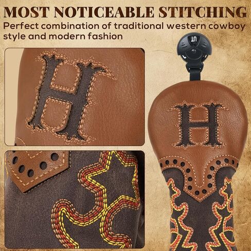 Craftsman Golf Cowboy Western Retro Brown Dare Golf Driver Driver Cover يناسب ما يصل إلى 460cc Head Fairway Wood Hybrids Rescue Protector in Saudi Arabia