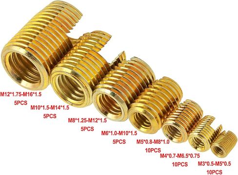 50pcs إدراج خيط ذاتي ذاتي النحاس ، ومقاومة الاهتزاز المهنية المزيج المربو in Saudi Arabia