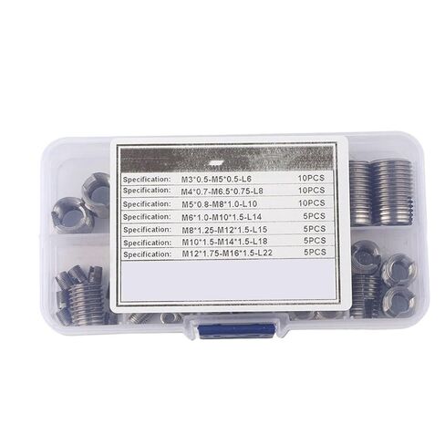 إدراج سلك النقر على الفولاذ المقاوم للصدأ في أداة إصلاح الأسلاك الداخلية عالية القوة للمواد النحاسية البلاستيكية الفضية 50 قطعة. in Kuwait