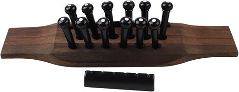 15PCS 12 String Acoustic Guitar Bridge Set, Acoustic Guitar Saddle, Black Bridge Pins Replacement Parts for Acoustics Guitars in Saudi Arabia