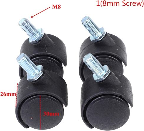 4 Pc 30mm Chair Wheels Furniture Casters Swivel Casters Brake Wheel Replacement Universal Chair Wheel Office(A1) in Kuwait