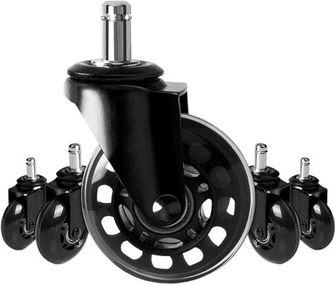 5PCS Office Chair Casters Hard Floor Casters Premium Caster Wheels for Parquet Laminate Swivel Chair Wheel for Office Desk Chair in Kuwait