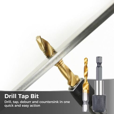 مجموعة الحفر التيتانيوم التي تيتانيوم المكونة من 13 قطعة ، مجموعة SAE/Metric ، 1/4 '' محول سداسي سداسي ، أدوات التنصت والتحف in Kuwait