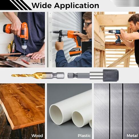 مجموعة الحفر التيتانيوم التي تيتانيوم المكونة من 13 قطعة ، مجموعة SAE/Metric ، 1/4 '' محول سداسي سداسي ، أدوات التنصت والتحف in Kuwait