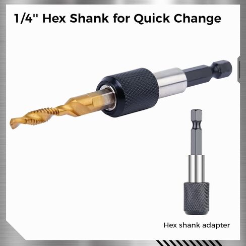13-Piece Drill Tap Combo Set, Sae/Metric Sizes, Quick Change Adapter, Titanium-Coated Steel For Tapping & Drilling in Saudi Arabia