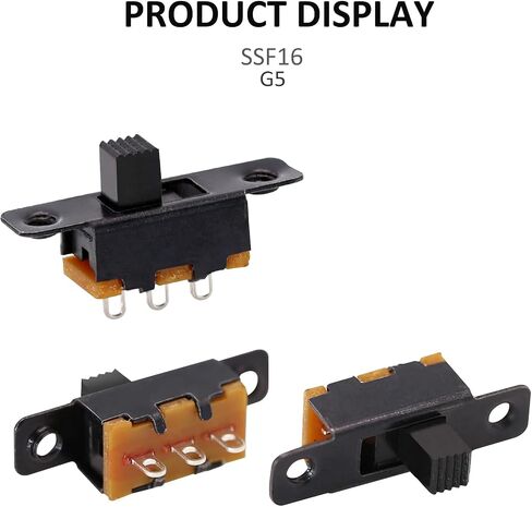 DIYhz Slide Switch Panel Mount 3 Solder Lug Pin ON/Off 2 Position 50Pcs in Kuwait