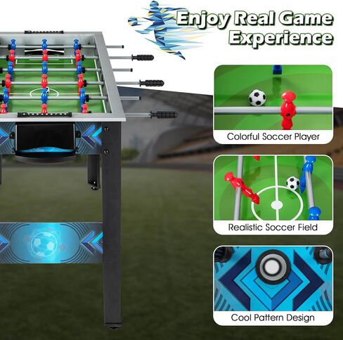 Giantex Foosball Table ، 37.5 "Foosball Table حجم البالغين ، مع 2 كرات ، مقبض سلس ، مستوي ساق قابل للتعديل ، ملعب كرة قدم واقعي ، لعبة كرة قدم للأطفال ، المراهقين ، لعبة كرة القدم الطاولة in Saudi Arabia