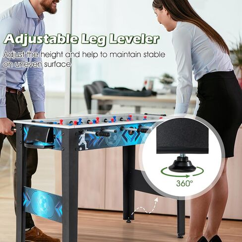 Giantex Foosball Table ، 37.5 "Foosball Table حجم البالغين ، مع 2 كرات ، مقبض سلس ، مستوي ساق قابل للتعديل ، ملعب كرة قدم واقعي ، لعبة كرة قدم للأطفال ، المراهقين ، لعبة كرة القدم الطاولة in Saudi Arabia
