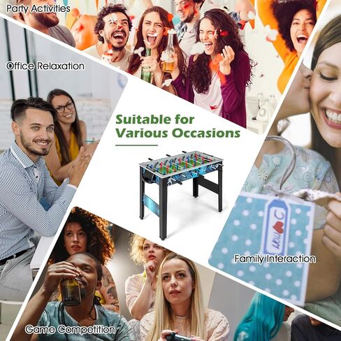Giantex Foosball Table ، 37.5 "Foosball Table حجم البالغين ، مع 2 كرات ، مقبض سلس ، مستوي ساق قابل للتعديل ، ملعب كرة قدم واقعي ، لعبة كرة قدم للأطفال ، المراهقين ، لعبة كرة القدم الطاولة in Saudi Arabia