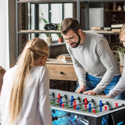 Giantex Foosball Table ، 37.5 "Foosball Table حجم البالغين ، مع 2 كرات ، مقبض سلس ، مستوي ساق قابل للتعديل ، ملعب كرة قدم واقعي ، لعبة كرة قدم للأطفال ، المراهقين ، لعبة كرة القدم الطاولة in Saudi Arabia