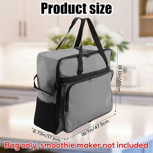 حقيبة آلة Slushie لـ Ninja Slushi FS301 ، غطاء قطعة قماش محمولة للماء Oxford Oxford Cover Frozen Careing Case Parts Accessories مع آلة تصميم الفتحة الأمامية غير متضمنة (رمادي) in Kuwait