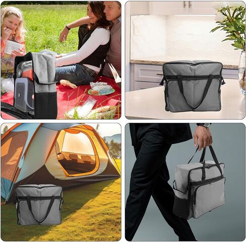 حقيبة آلة Slushie لـ Ninja Slushi FS301 ، غطاء قطعة قماش محمولة للماء Oxford Oxford Cover Frozen Careing Case Parts Accessories مع آلة تصميم الفتحة الأمامية غير متضمنة (رمادي) in Kuwait