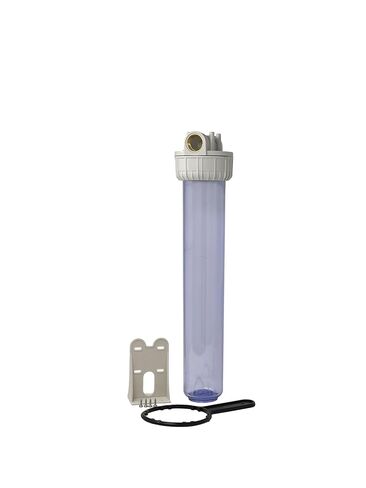 Luise Super Big 20 Filter Housing 1 "Ports Inlet Brass (20" x2.5 ") مصنوعة من مادة بلاستيكية غير سامة مع وجع وقوس (L503.2050). in Saudi Arabia